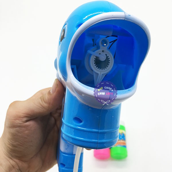 Vỉ đồ chơi súng xà bông cá heo 2 bình dùng pin 989-2A