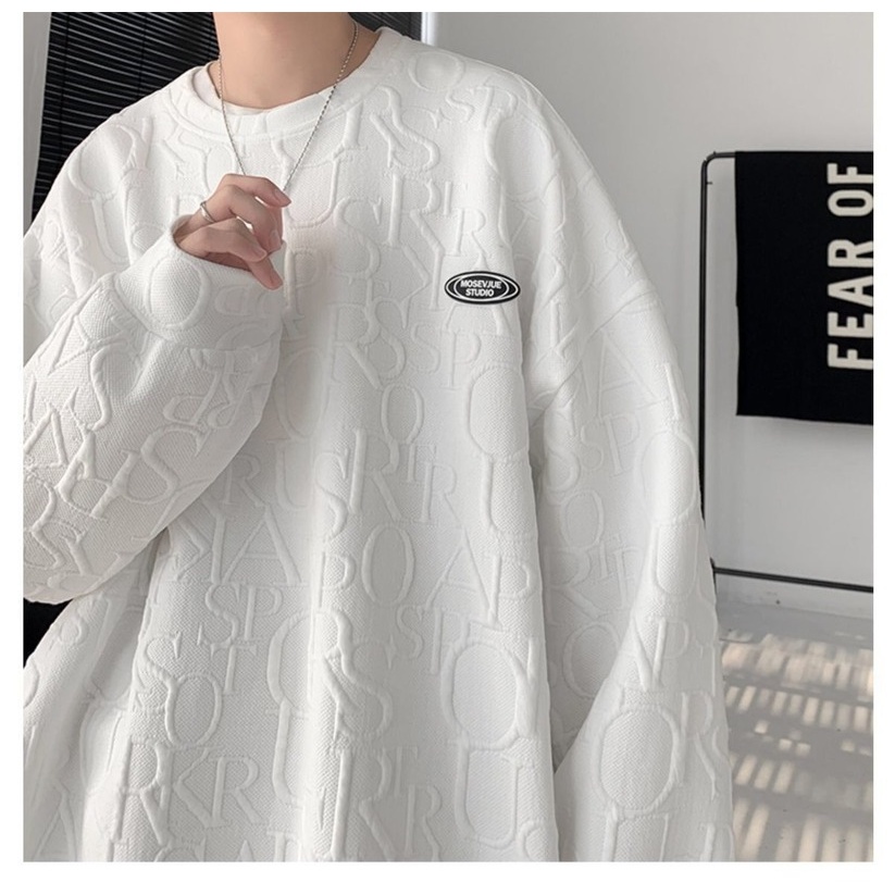 Áo sweater form rộng màu trơn thời trang đường phố cho cặp đôi | BigBuy360 - bigbuy360.vn