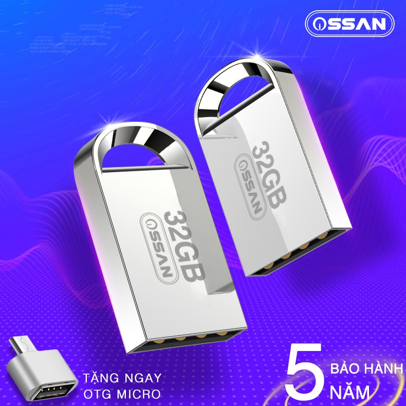 USB OSSAN Siêu Nhỏ 32gb - Chống Nước Thiết kế nguyên khối bảo hành 5 năm