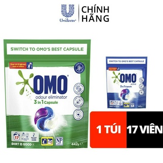 Túi Viên Giặt Tiện Lợi OMO Công Nghệ Anh Quốc 17 Viên Túi