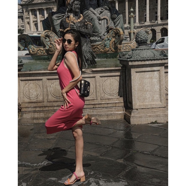 Túi Lyn gretel crossbody mini hạt ngọc