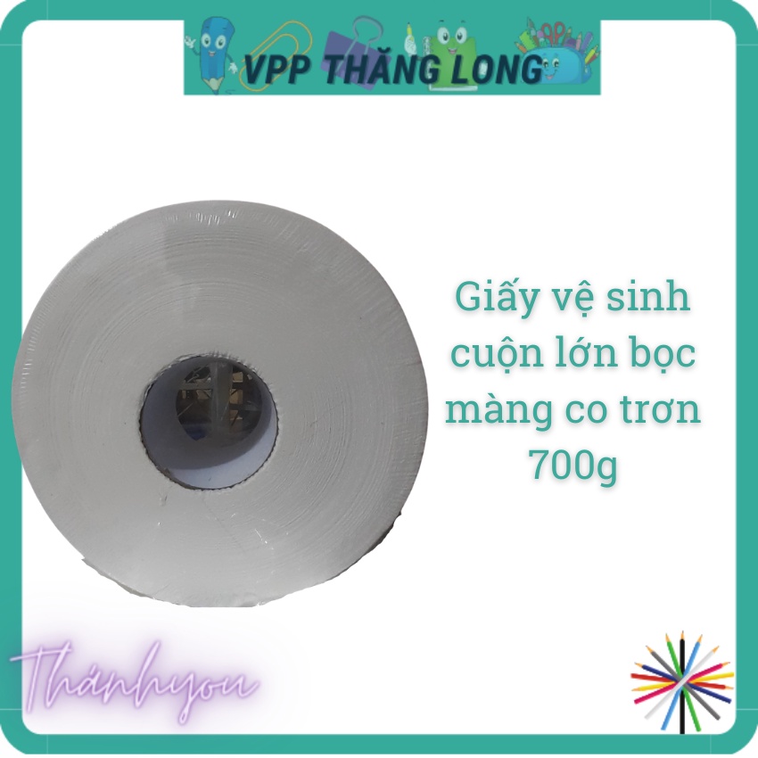 Giấy vệ sinh cuộn lớn 700g 2 lớp bọc màng co (GVS Công nghiệp)