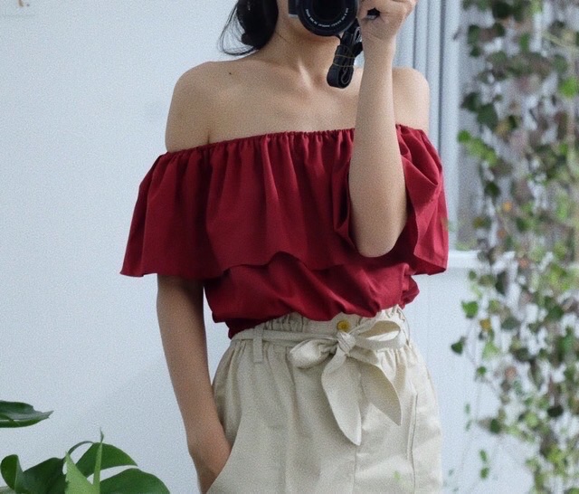 Áo TRỄ VAI HAI TẦNG tay bèo liền QT