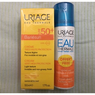 [thanh ly]Cặp sản phẩm kem chống nắng Uriage 50ml và xịt khoáng 50ml