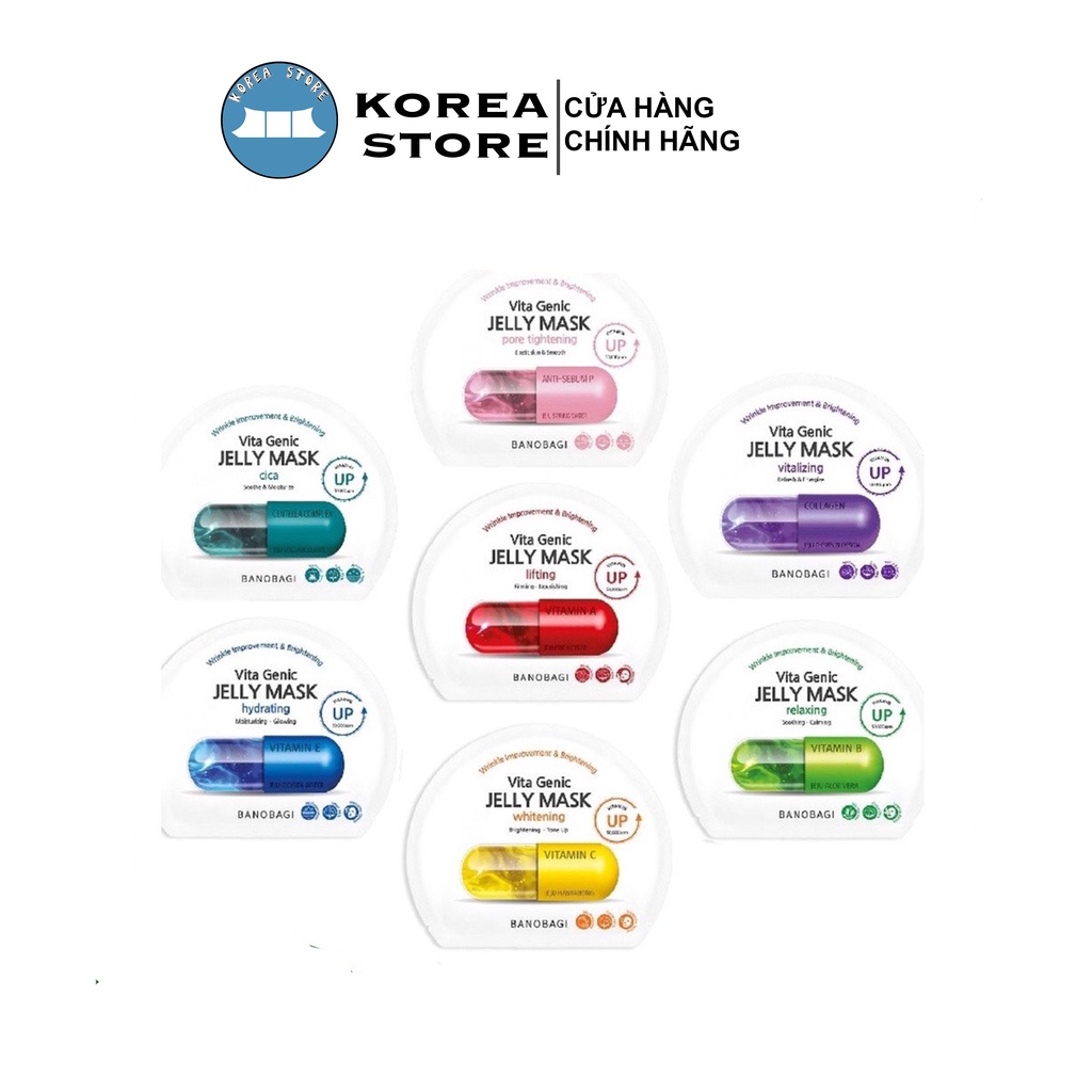 [Mã ICBBACK1219 hoàn 20K xu đơn 0Đ] Mặt nạ Vita Genic Banobagi Jelly Mask Hàn Quốc Dưỡng Trắng Da KoreaStore