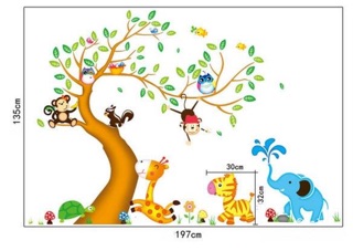 Decal dán tường Vườn bách thú to nhất