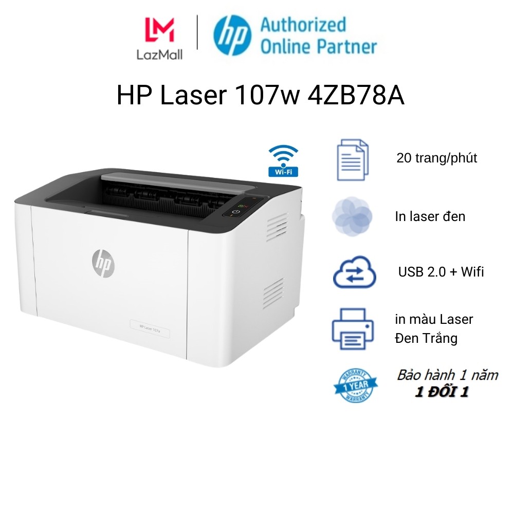 Máy in Laser đơn năng đen trắng HP 107A_4ZB77A – Hàng chính hãng