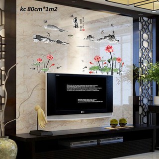 decal dán tường hoa sen