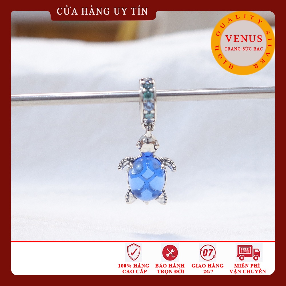 [Charm bạc 925 cao cấp] Charm bạc hình rùa biển xanh- Mã sản phẩm VENUSRB