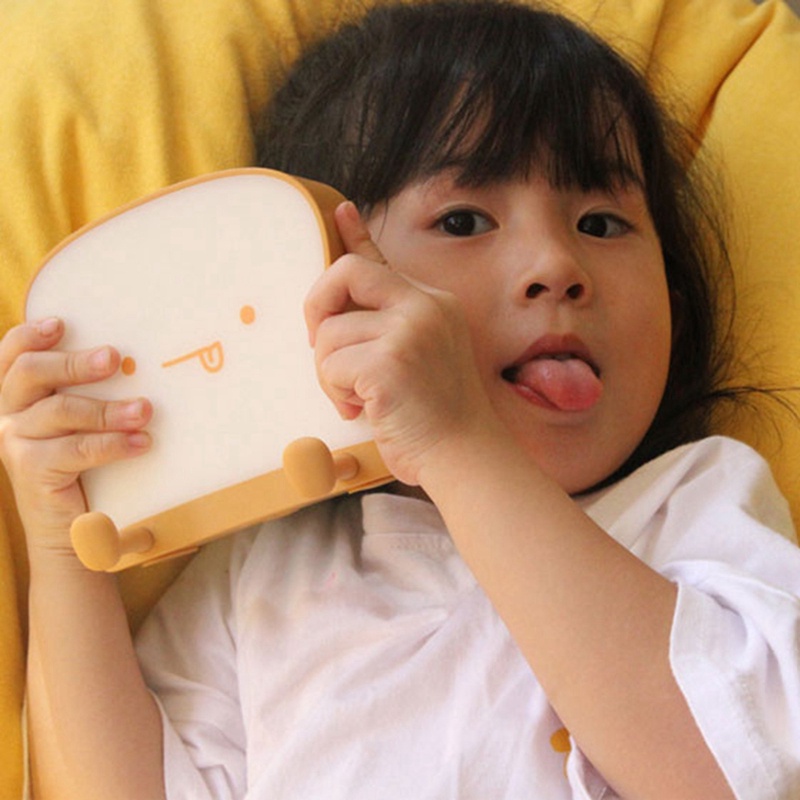 Đèn Ngủ LED Hình Bánh Mì Nướng Thông Minh Chạy Pin Có Thể Sạc Lại Và Hẹn Giờ