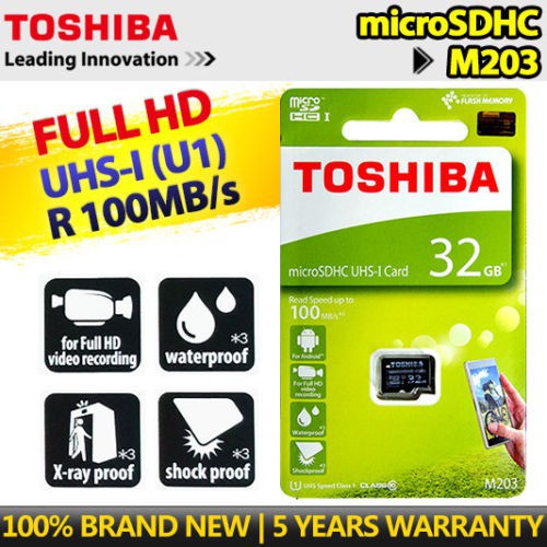 k89 Thẻ nhớ MicroSDHC Toshiba M203 UHS-I U1 32GB 100MB/s - chuyên camera và điện thoại (Đen) 1