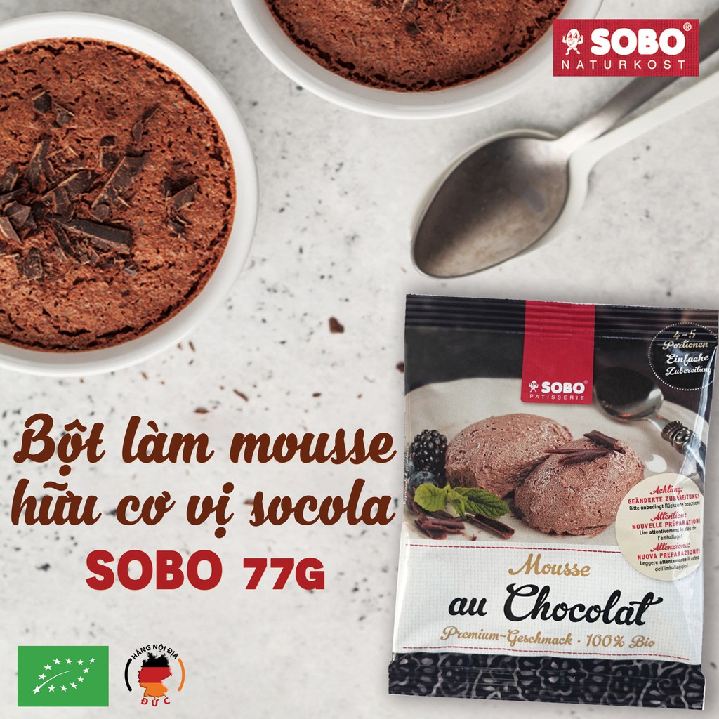 Bột làm Mousse  /Bột làm mousse hữu cơ Sobo nhập khẩu Đức