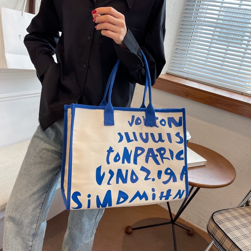 Túi vải Sức Chứa Lớn In Chữ Mới Xuân/ Mùa Hè Phong Cách Hàn Quốc Cho Mẹ Và Bé