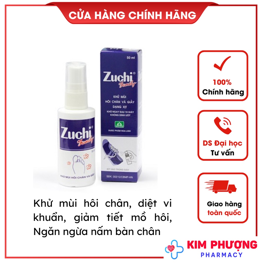 [Chính hãng] Xịt khử mùi hôi chân Zuchi