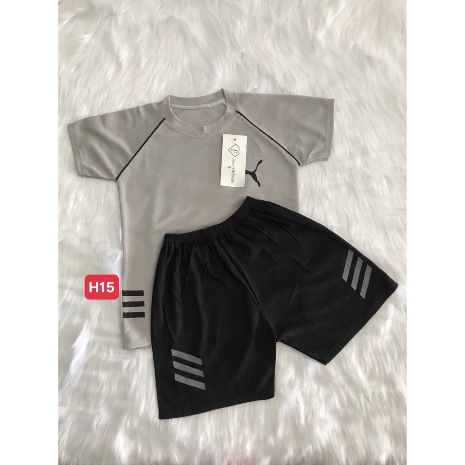 Bộ thể thao cộc tay bé trai chất cotton thông hơi