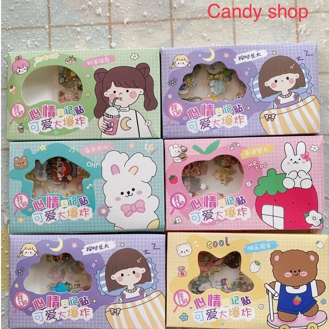 Hộp 4 tấm sticker viền vàng