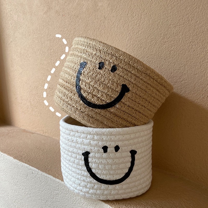 Giỏ Đựng Đồ Bằng Dây Cotton Đan Handmade Dày Dặn Tiện Dụng