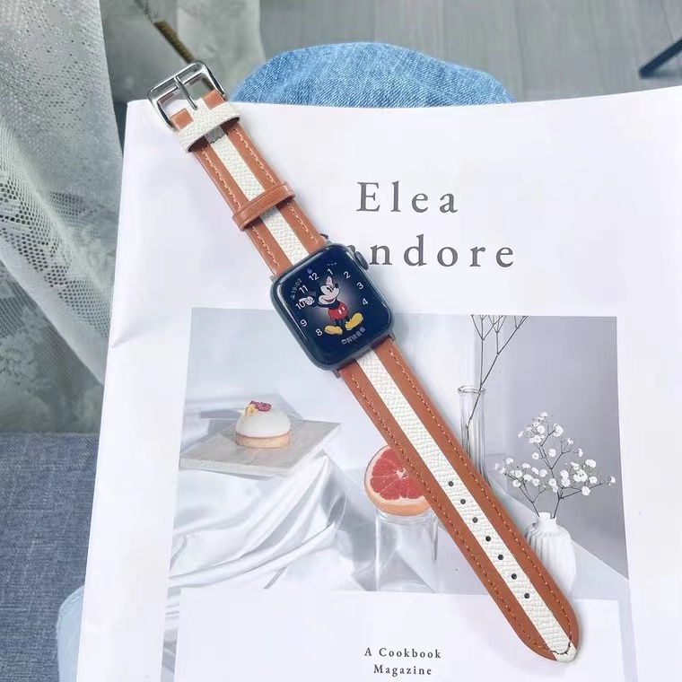 Dây Đeo Đồng Hồ Thông Minh Apple 40mm 44mm 38mm 42mm Series 7 SE 654321 Đồng Hồ Dây Da Cho Nam Và Nữ
