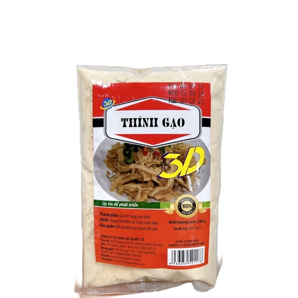 Bột thính gạo 3D, Bột Gạo Rang Donavi làm nem chạo