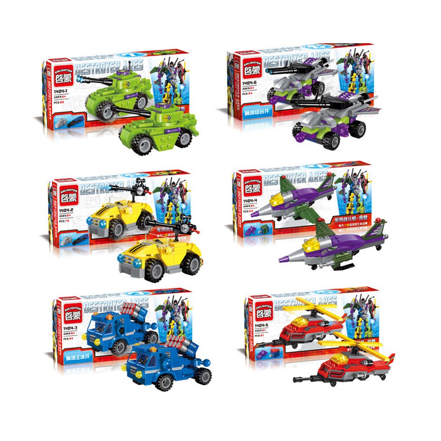 Bộ Xếp hình Lego robot biến hình từ 6 xe nhỏ đồ chơi lắp ghép trẻ em