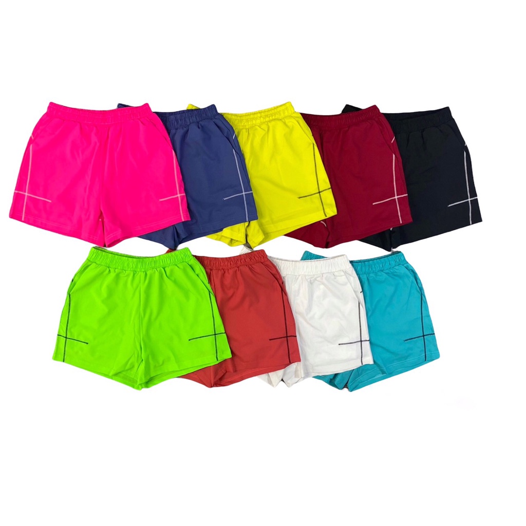 Quần đùi, quần short thể thao vải dù co giãn 2 lớp với 2 túi viền chỉ tập gym, yoga, chạy bộ nữ