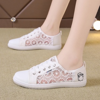 [MÃ GIẢM 50K] Giày trắng nữ DVT phong cách hàn quốc, miệng nông, lưới ren, lưới giày thoáng khí G200