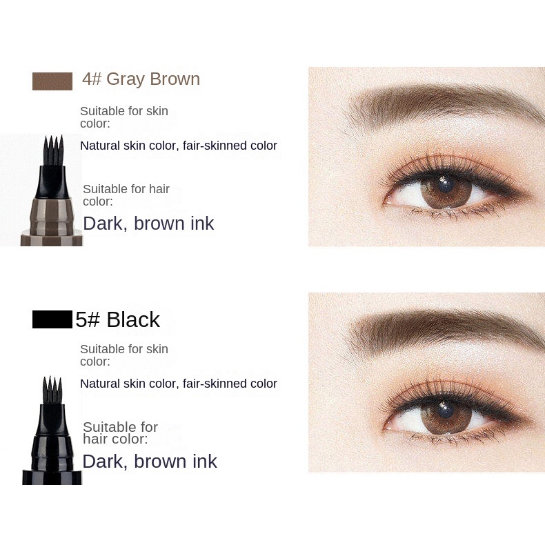 Bút Chì Kẻ Lông Mày Dạng Phẩy Sợi Màu Trong Suốt Chống Nước Chống Nhòe Lâu Trôi