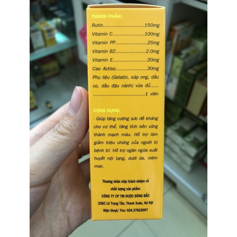 RUTIN SUPER C dùng cho viêm nhiệt miệng,chảy máu chân răng, bệnh trĩ nội và ngoại | Thế Giới Skin Care