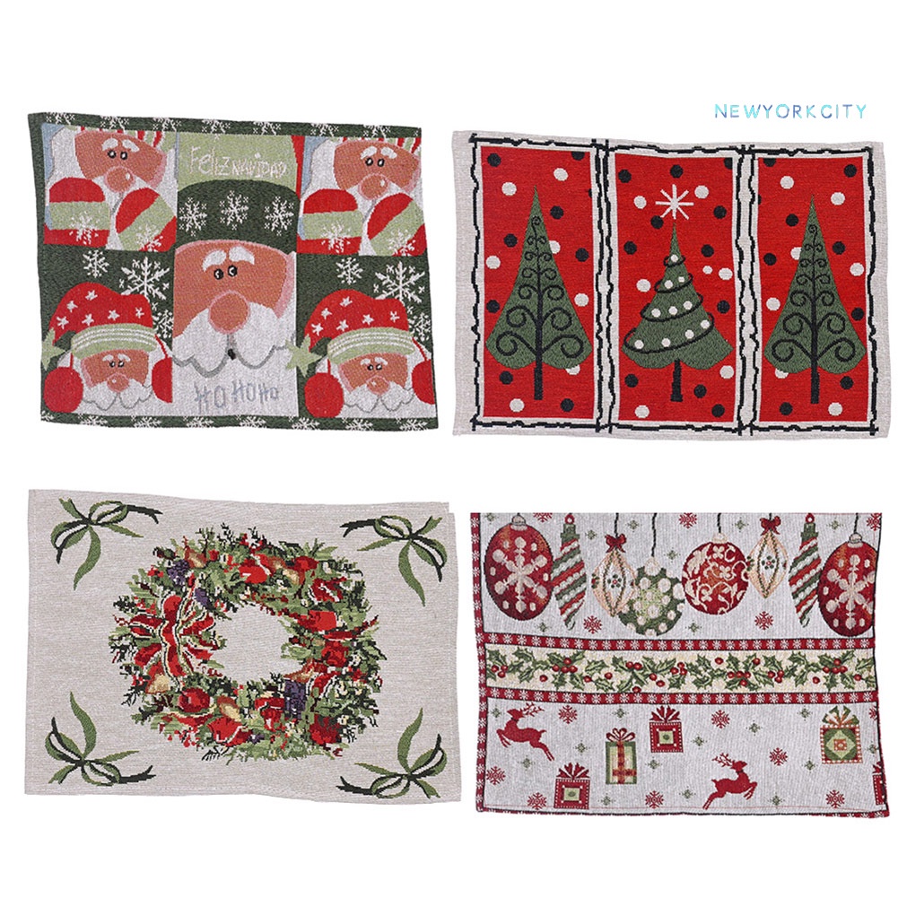 Tấm Lót Bàn Ăn Bằng Vải Nhiều Màu Sắc Sáng Tạo Trang Trí Giáng Sinh