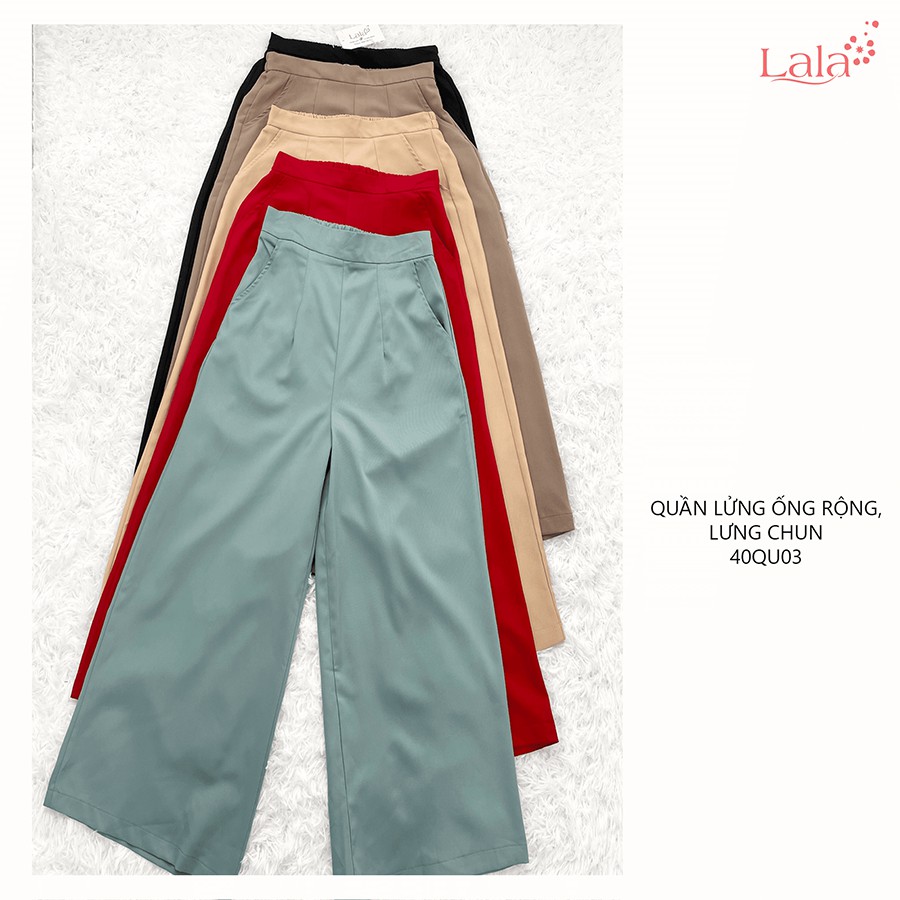 Quần tây nữ ống rộng cơ bản, dáng lửng, cạp chun sau, đủ size, đồ công sở thanh lịch, sang trọng 40QU03 | BigBuy360 - bigbuy360.vn