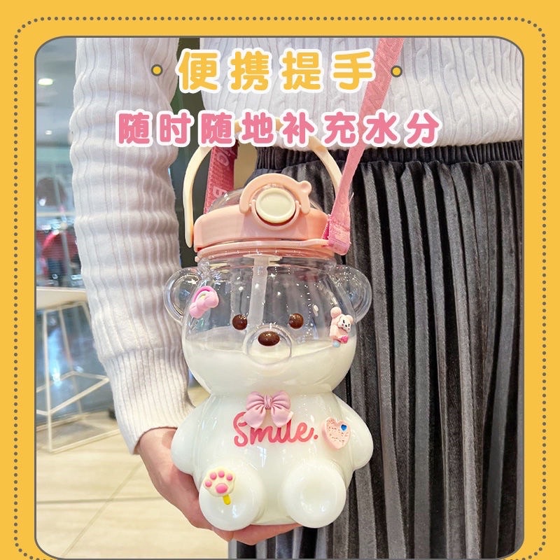 BÌNH ĐỰNG NƯỚC HÌNH GẤU KUTE SIÊU DỄ THƯƠNG DUNG TÍCH 1,1lit