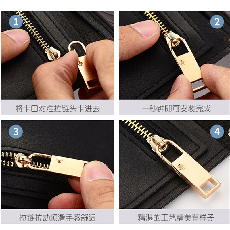 Set 5 Khóa Kéo Kim Loại Có Thể Tháo Rời Cho Quần Áo / Túi Xách / Áo Khoác / Giày