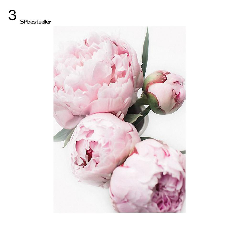 Tranh vải canvas hình hoa mẫu đơn gắn tường trang trí nội thất tiện dụng