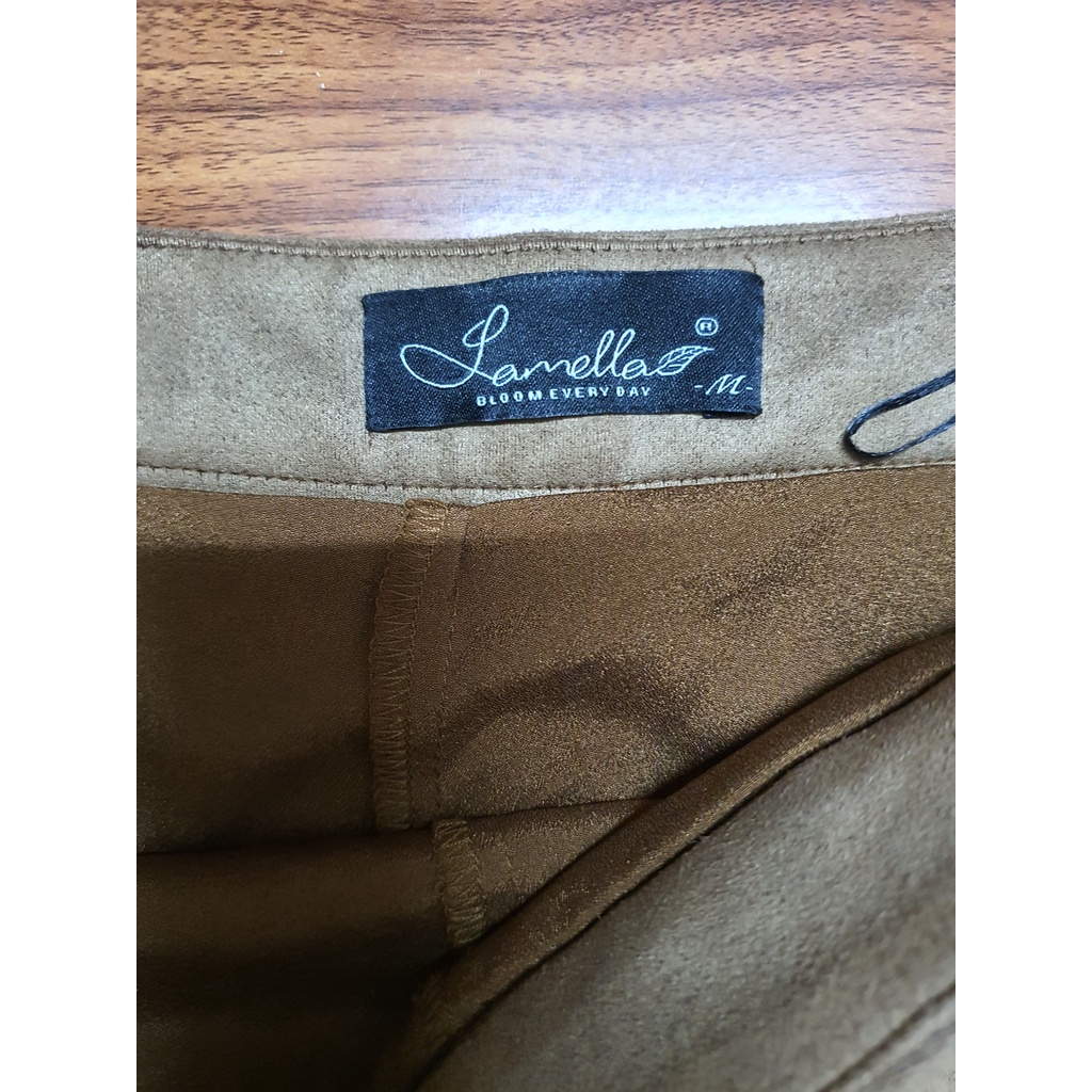 Chân váy lamela da lộn