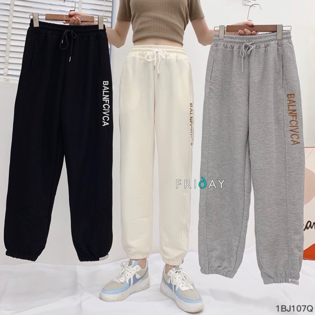 Fiday tổng hợp các mẫu quần nỉ unisex cho nam nữ kiểu bo gấu hoạ tiết phù hợp thời tiết thu đông