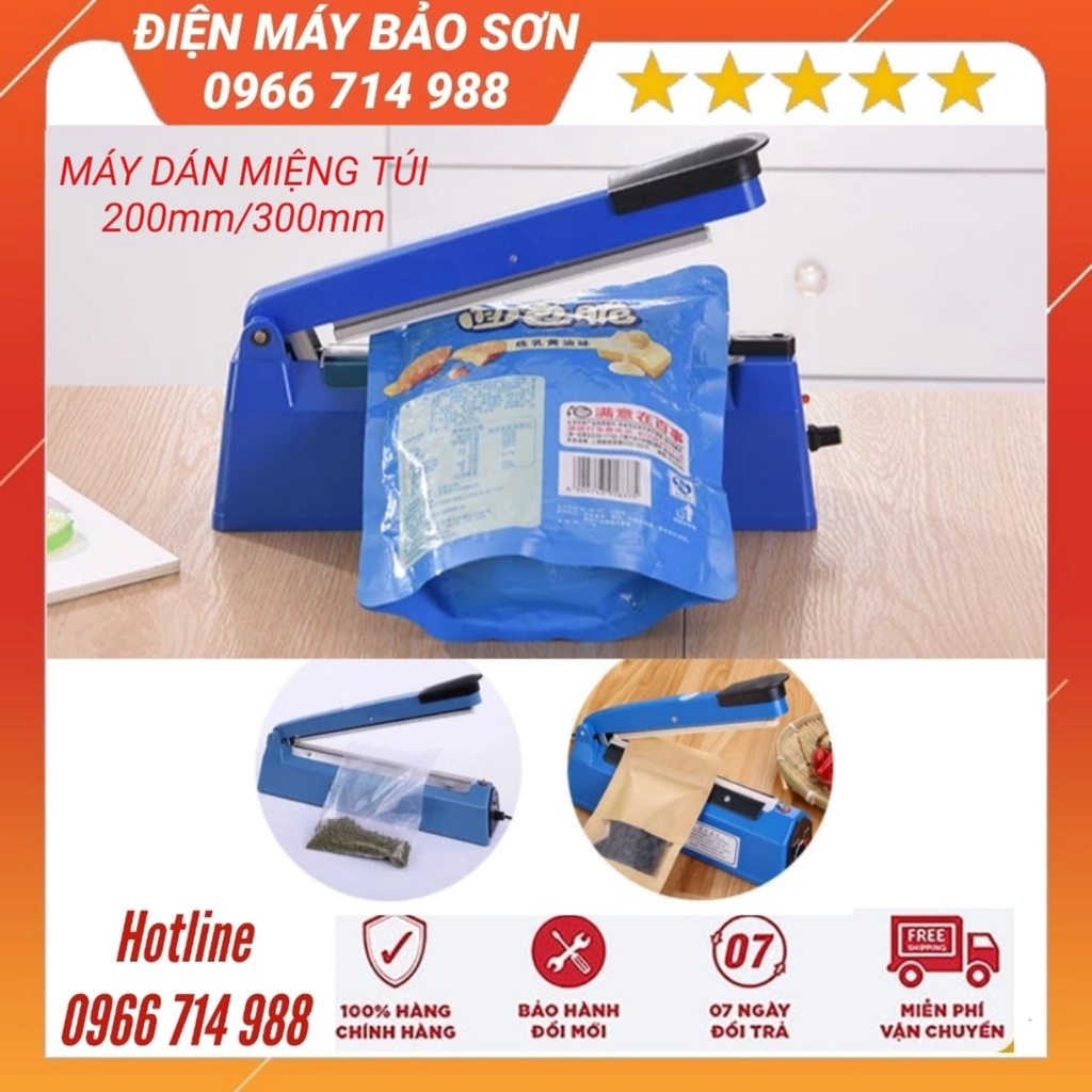 Máy hàn miệng túi nilon dập tay PFS-200, PFS-300 hàn nhanh, tự ngắt an toàn, đường hàn đẹp, tặng thêm dây hàn