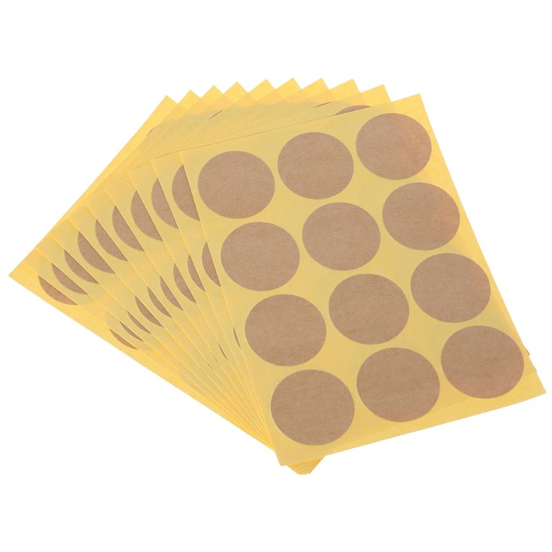 Set 120 Nhãn Dán Tròn Màu Trắng