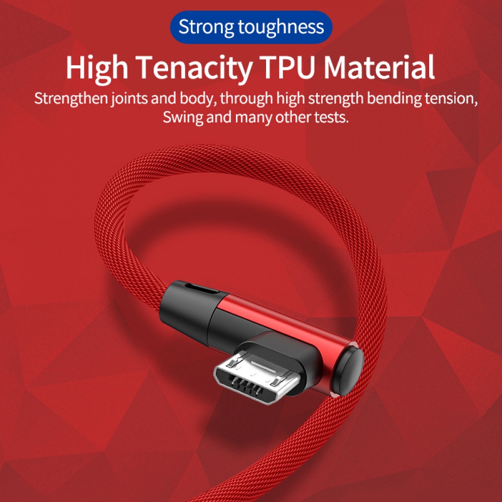 Cáp Sạc Nhanh Đầu USB 90 Độ Cho Samsung Xiaomi