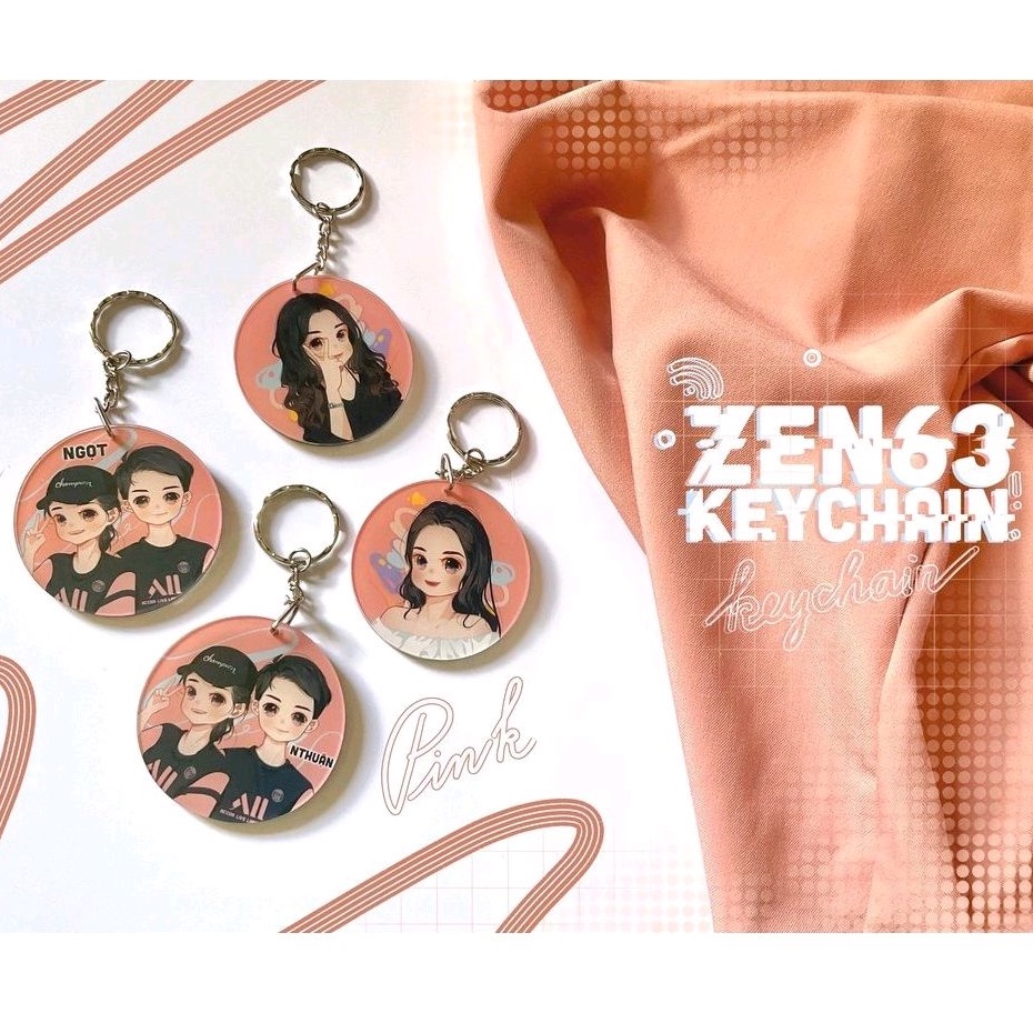 Móc khóa vẽ chibi cặp đôi theo yêu cầu
