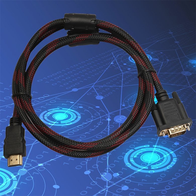 Dây cáp chuyển đổi chui cắm HDMI sang đầu VGA dài 1.5M màu đen