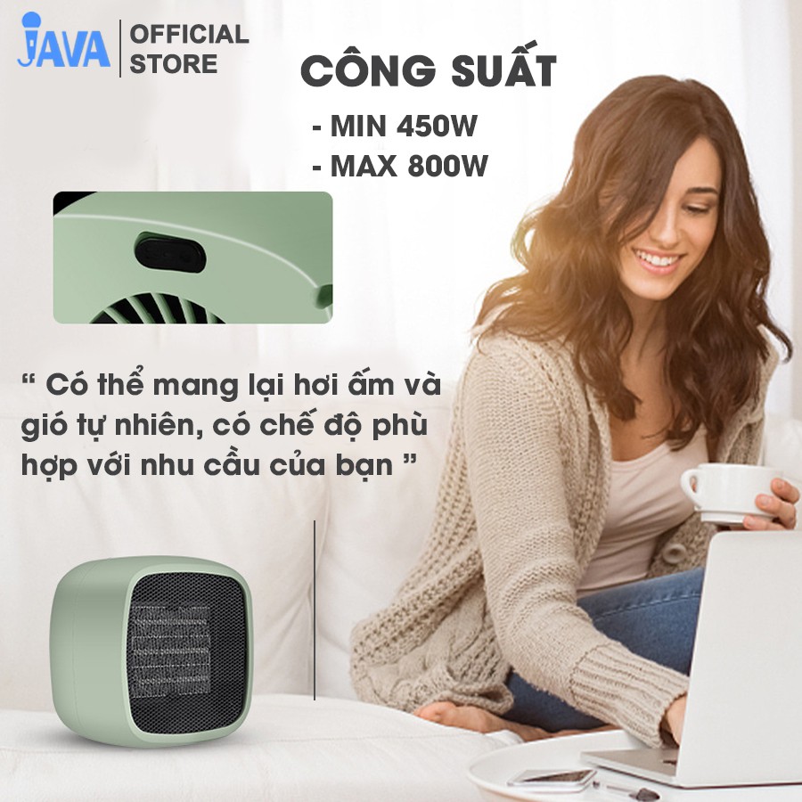 [CÔNG SUẤT 800W LÀM ẤM TRONG 2S] Quạt sưởi mini để bàn, nhỏ gọn và sang trọng, ấm siêu nhanh