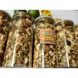 Granola nhiều hạt mix 9 loại hạt - hủ 500g ăn kiêng giảm cân không đường healthy eatclean
