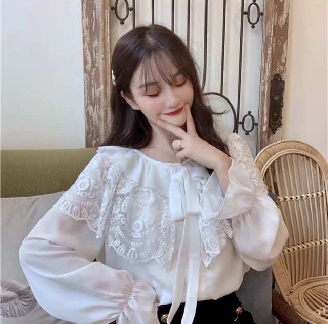 [SẴN BE]✨ ÁO KIỂU HÀN QUỐC 🎀[Có Ảnh+Video Thật]🎀 BÈO PHA REN THẮT NƠ MỀM MẠI