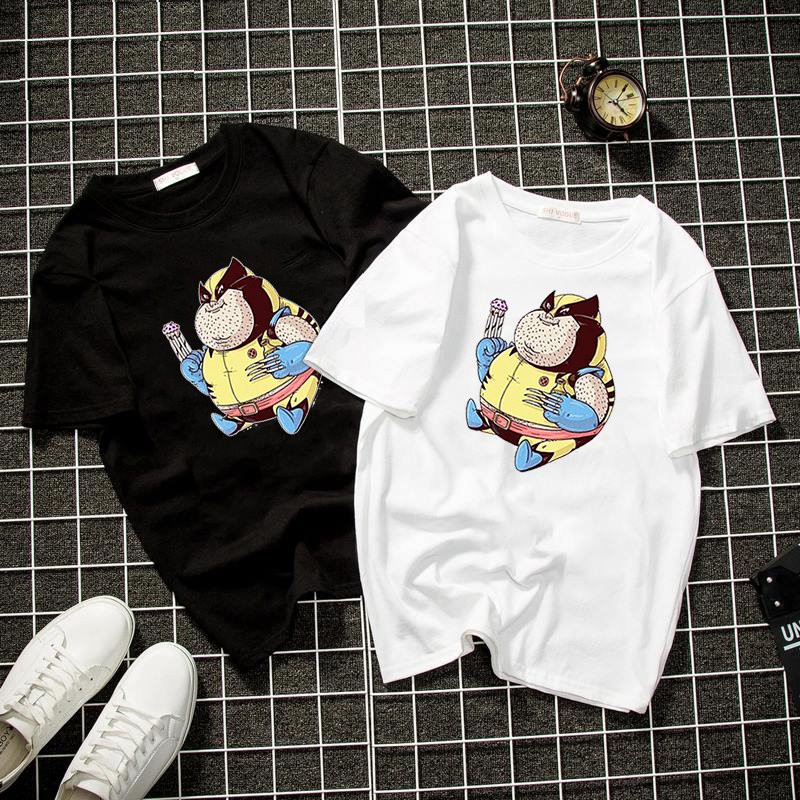 Áo thun unisex form rộng người sói mập dễ thương Hàn Quốc vải dày mịn 2019T2008