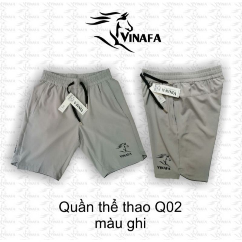 Quần đùi Nam VINAFA Q02 vải gió cao cấp co giãn nhẹ mát có khóa túi tiện dụng thể thao hay mặc nhà