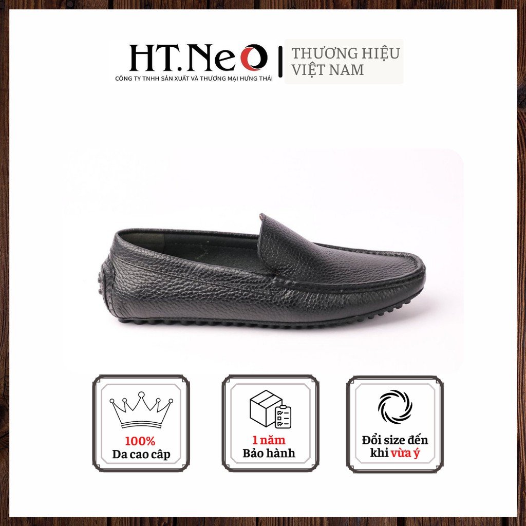 Giày lười nam - giày mọi nam HT.NEO (10) da bò nguyên miếng kiểu dáng sang trọng, thiết kế tinh tế cùng vẻ nam tính GM81