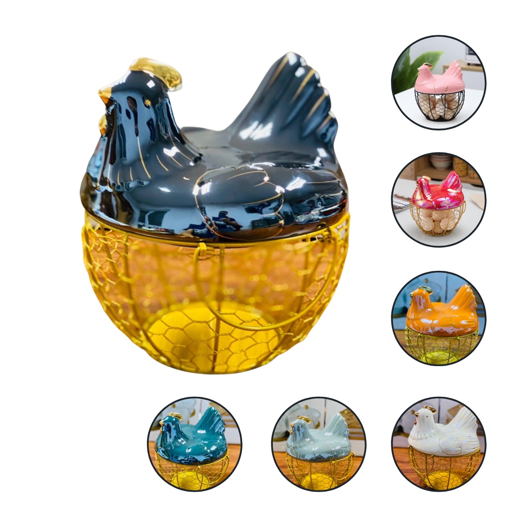 HÀNG CÓ SẴN Rổ Trứng Gà, Giỏ Đựng Trứng Hình Con Gà Dễ Thương Xinh Xắn Chất Liệu Gốm Sứ Cao Cấp GỐM SỨ CAO CẤP