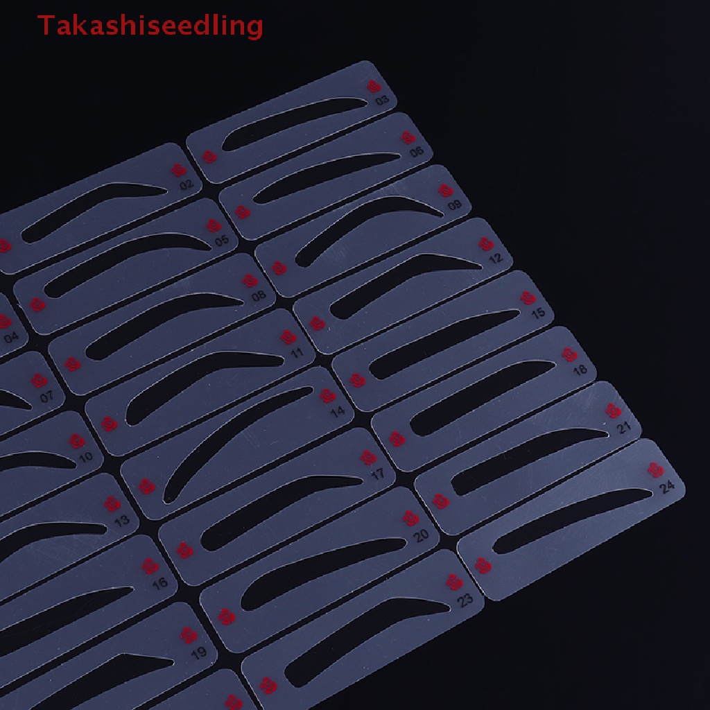 Set 24 Khuôn Kẻ Lông Mày Tiện Dụng Chất Lượng Cao Thẻ