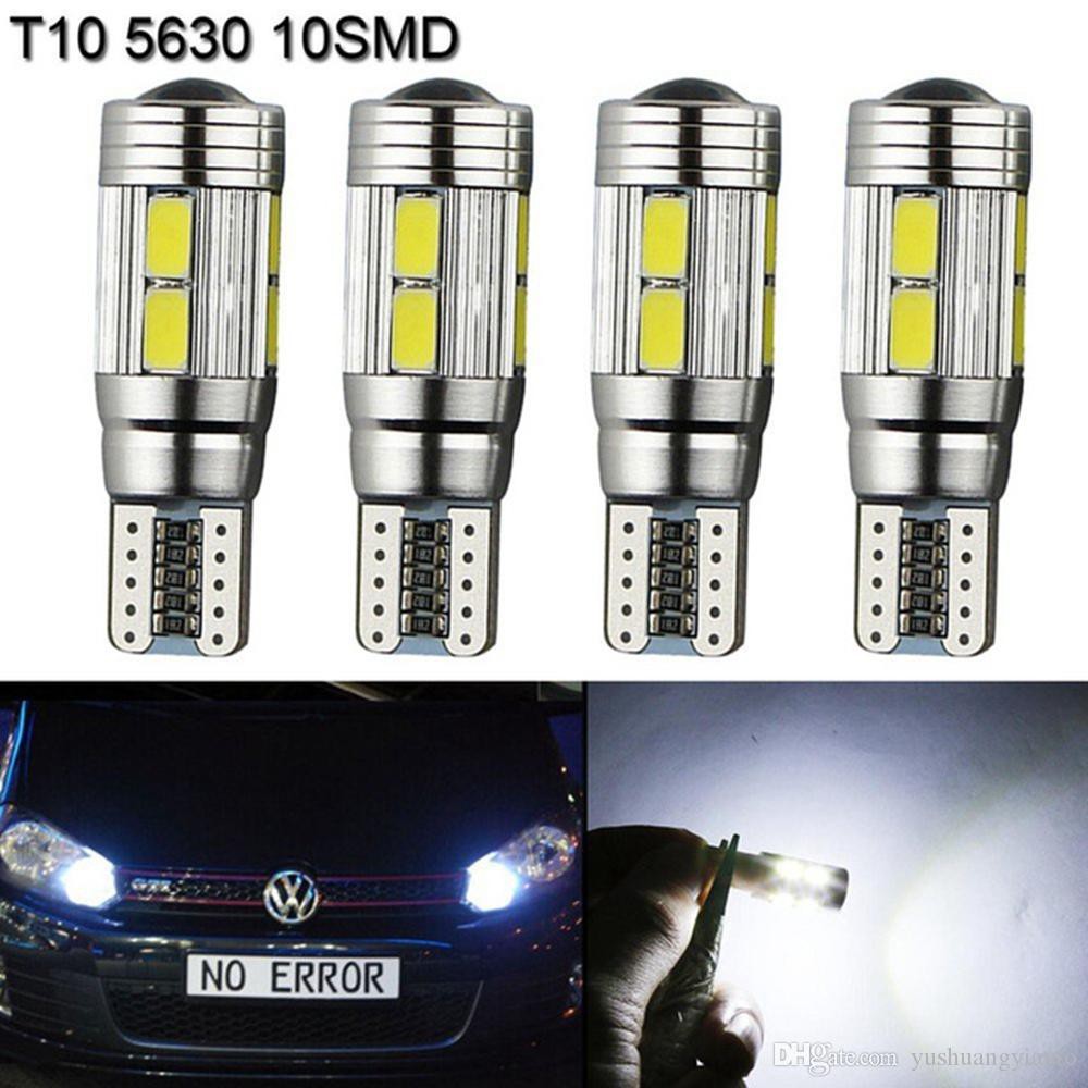 [Mới] Bóng LED Có Thấu Kính Lắp Đèn Xi Nhan, Đèn Demi Xe Máy, Ô Tô T10 10SMD 5630 DC 12V Cao Cấp