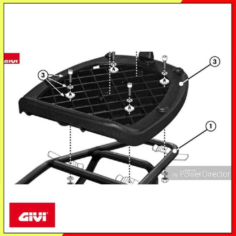 ĐẾ GẮN THÙNG GIVI MP70N CHÍNH HÃNG BẢO HÀNH 1 NĂM